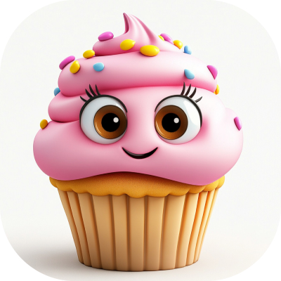 Funny Cupcake Character